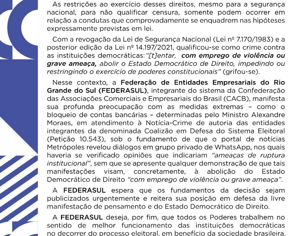 MidiaNews  “Liberdade de expressão não pode colocar democracia em